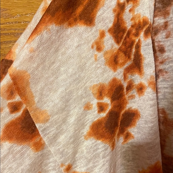 Women’s Orange Tie-Dye Fringe Short Kimono - Picture 6 of 6